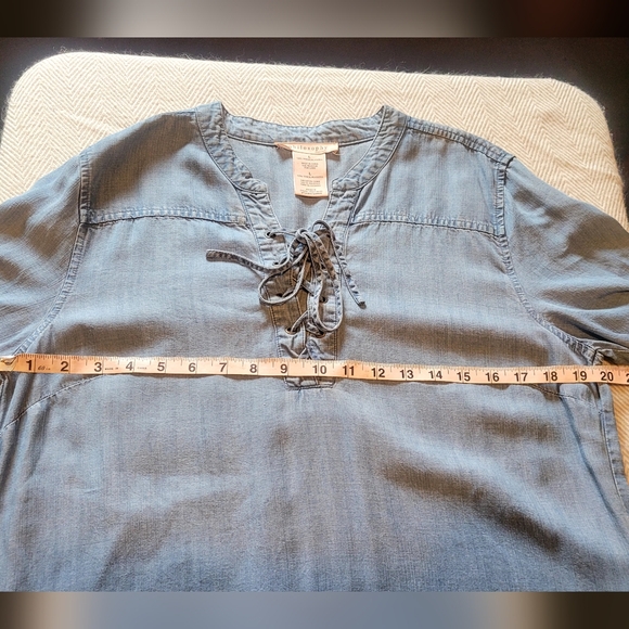 Philosophy Light Wash Denim Chambray Tunic Dress Size Large - Picture 5 of 8